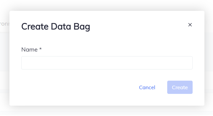 Create Data Bag Dialog Box