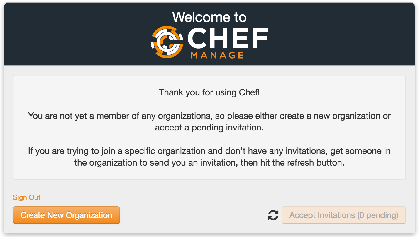 Image of Chef Manage login window.